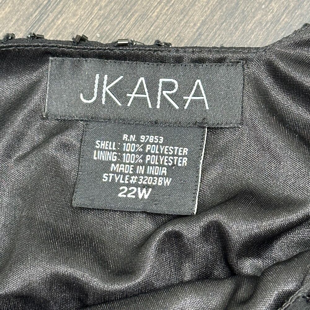 Vtg J Kara Dress 22W Black Beaded Asymmetrical Cocktail Whimsigoth Formal Y2K - Picture 16 of 17